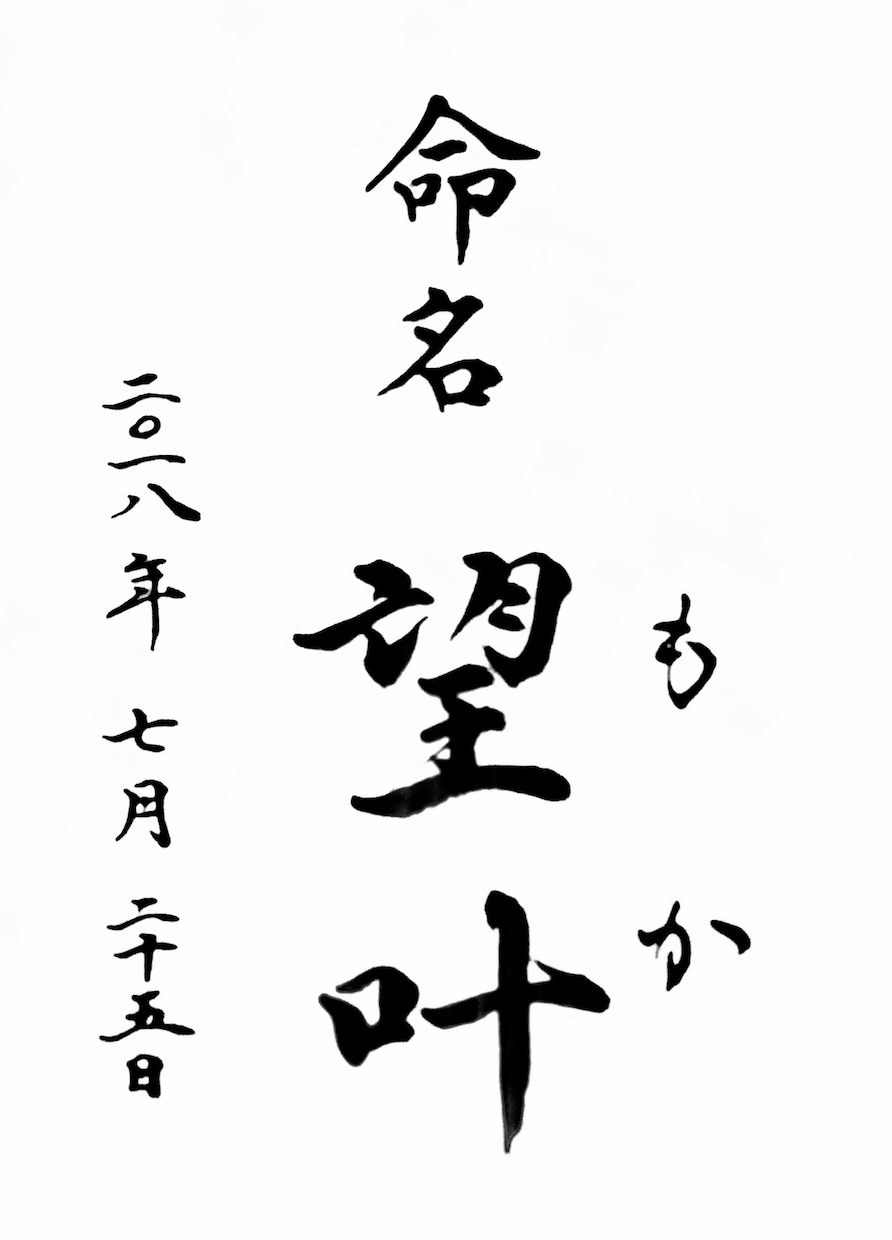 正統派書道師範が命名書を書きます 命名書をご希望の書体で書きます。 イメージ8