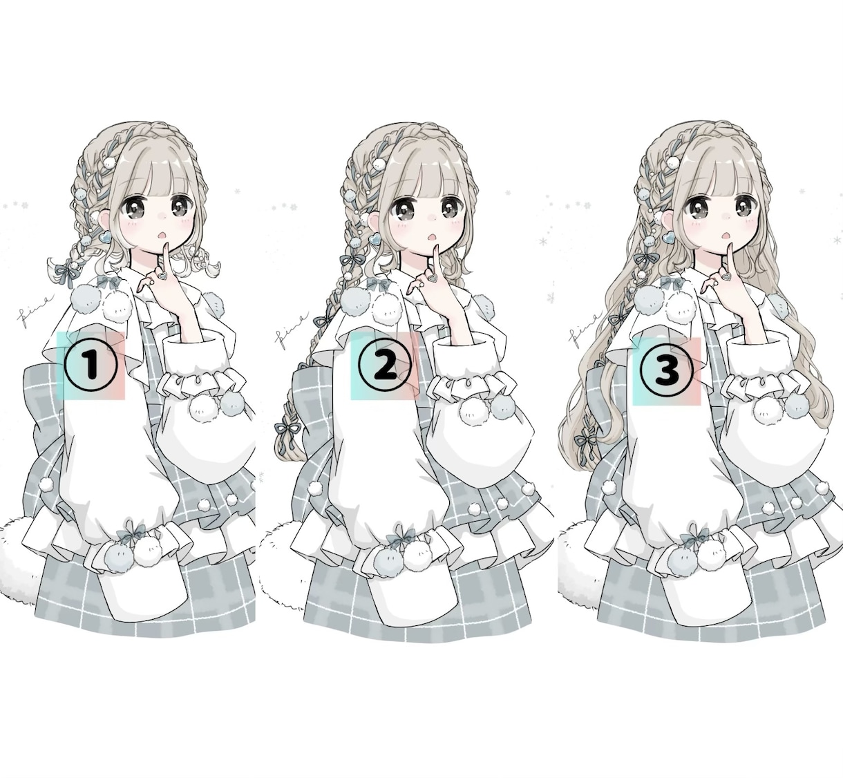 ふわふわポンポンリボン量産イラストをお描きします 基本で色変え、プラスオプションでさらにオリジナルも出せます イメージ4