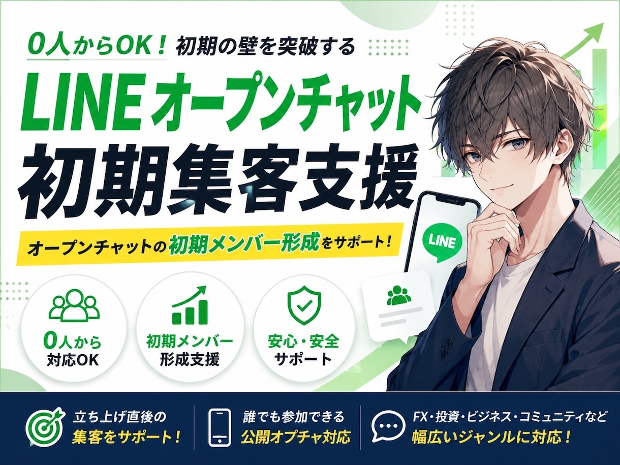 LINEオープンチャット初期集客支援します 0人からOK！初期メンバー形成を支援 イメージ1
