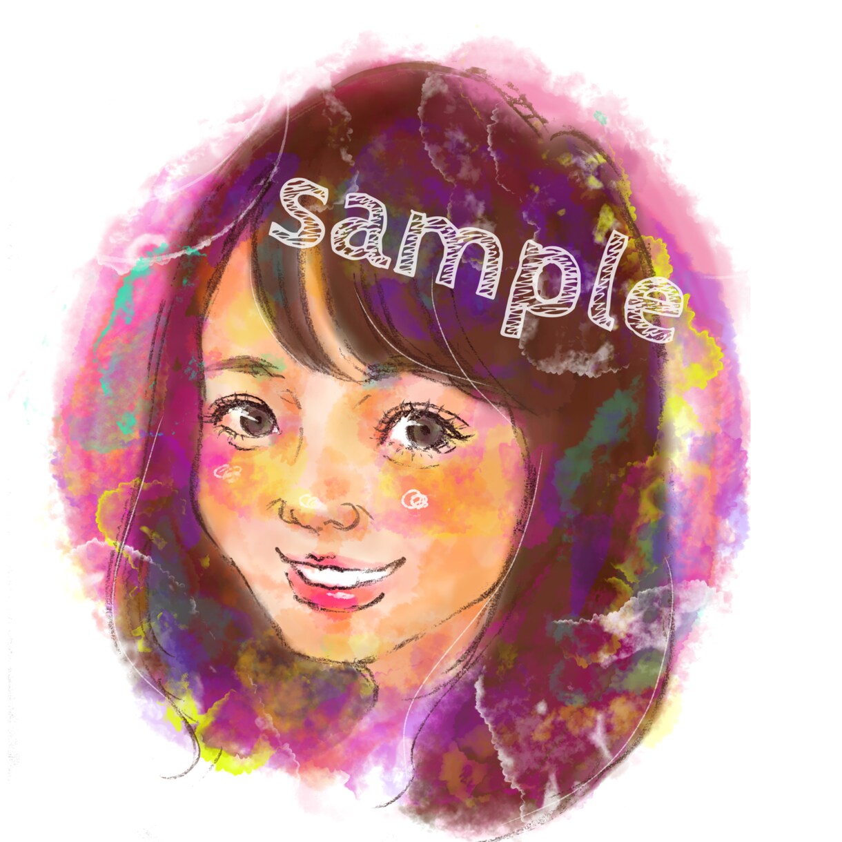 カラフルな似顔絵アイコン描きます SNSに！色あざやかなアイコン作成します！ イメージ3