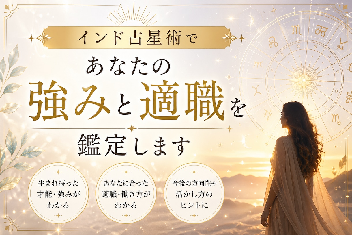 インド占星術であなたの強みと適職を鑑定します 迷った時の進むべき道がわかります イメージ1