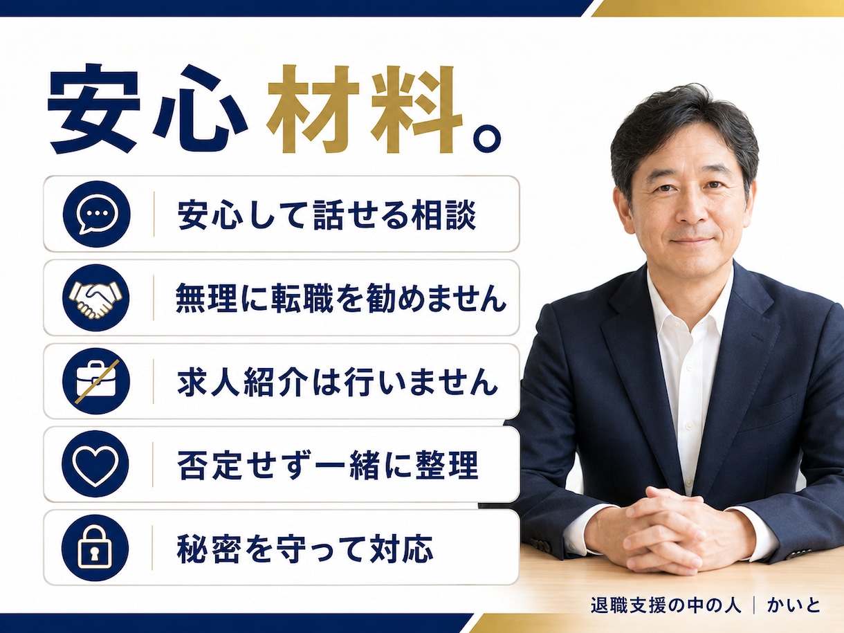40代50代の転職相談に乗ります 60分で悩みを整理。面談後に次の行動メモをお届け イメージ2