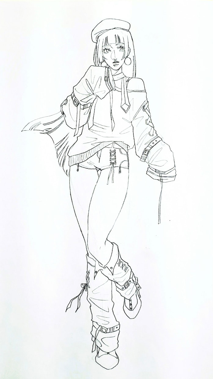 キャラクターのラフ+簡易着色描きます 細部までこだわる世界観重視のキャラをデザインします！ イメージ3