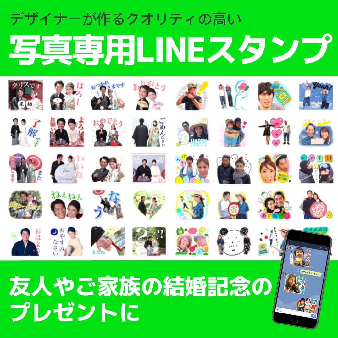 写真を使った写真専用LINEスタンプ制作いたします デザイナーが作るクオリティの高いラインスタンプ★ イメージ4
