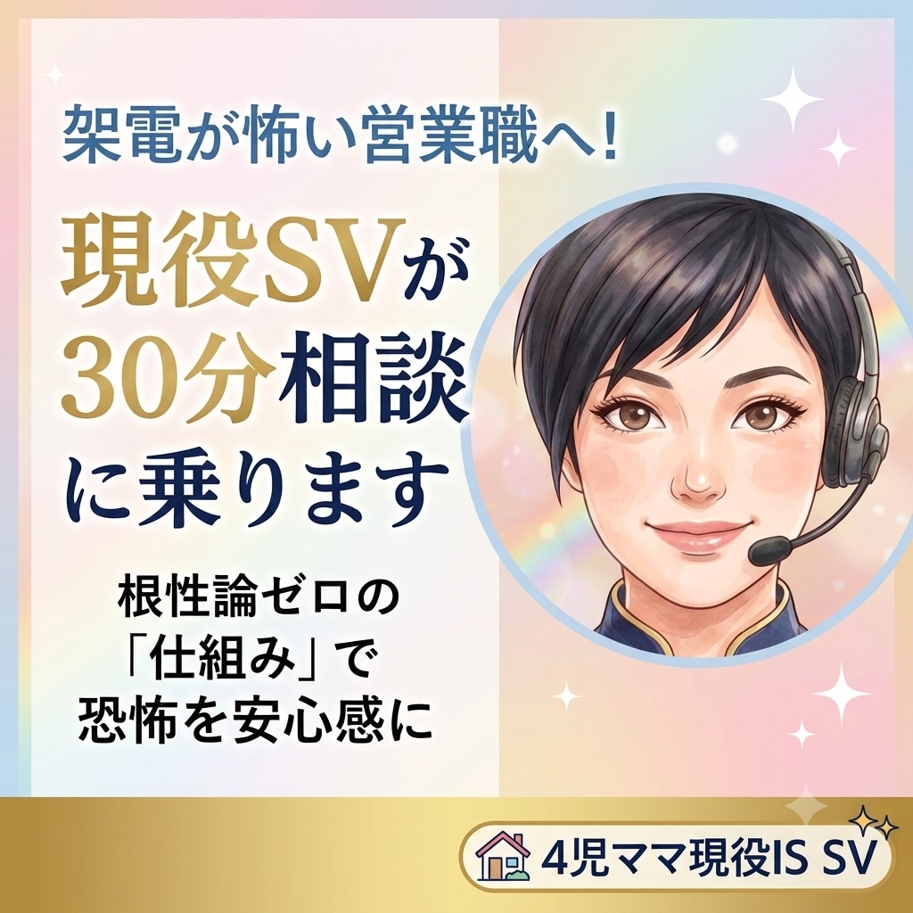 架電が怖い営業職へ！現役SVが30分相談に乗ります ​一人で悩まなくて大丈夫！根性論ゼロで架電の不安を一緒に解消 イメージ1