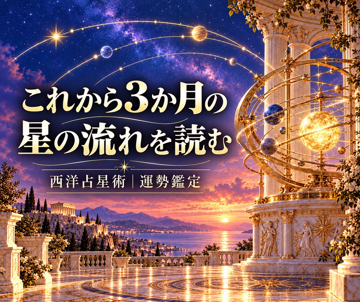 西洋占星術でこれから3か月の運勢を占います 星の流れを知り、今のあなたに合う一歩を見つける イメージ1