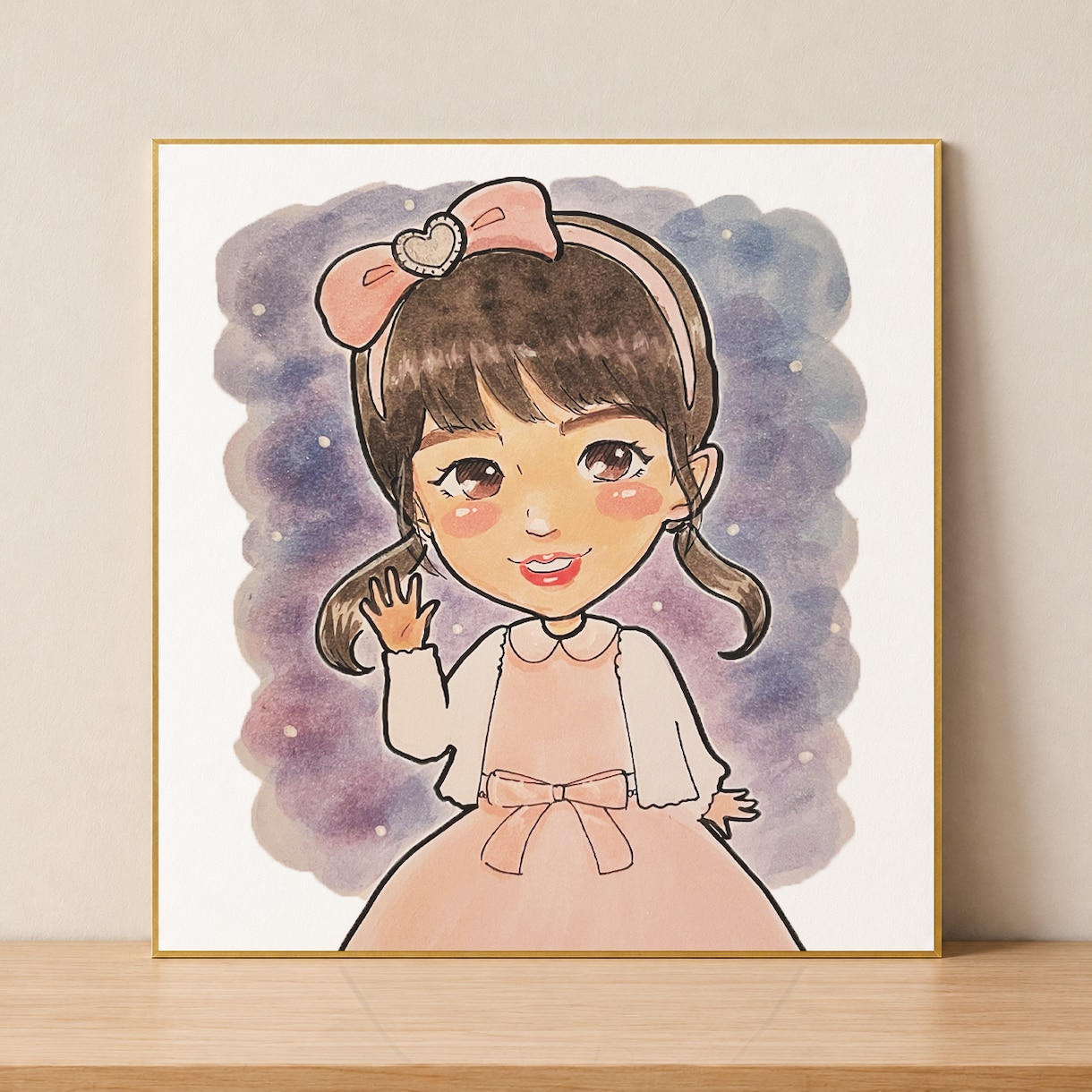 手描きの水彩アニメ風似顔絵をお届けします 還暦祝い・お誕生日・結婚記念日など、さまざまな贈り物に☆ イメージ4