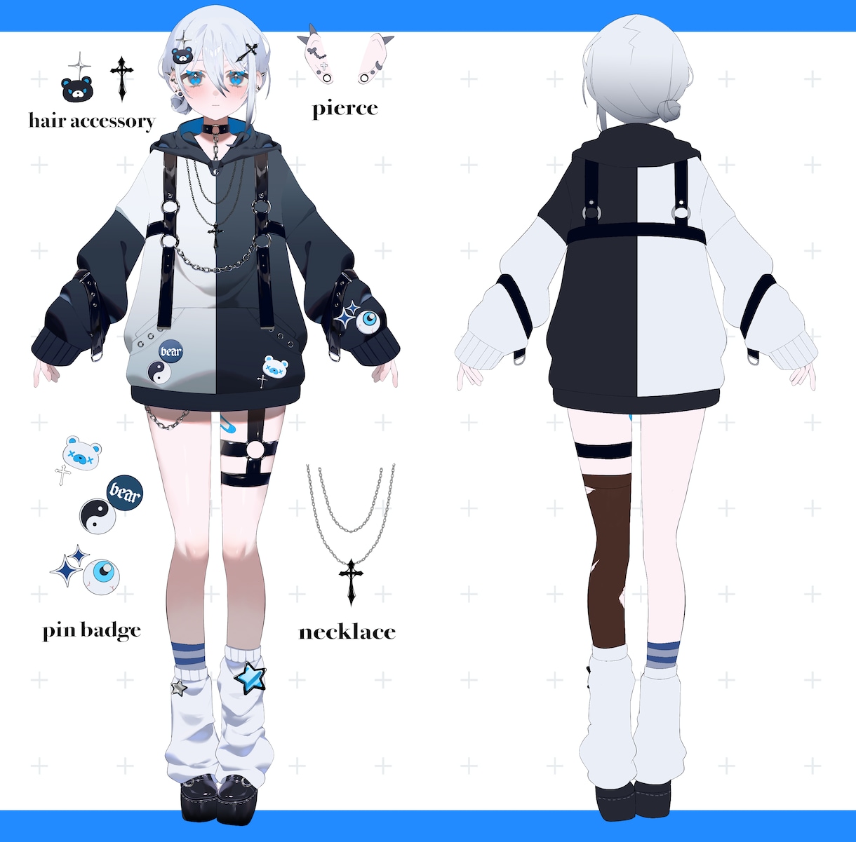 VtuberLive2Dパーツ分けイラスト描きます 肉感のある女の子、サブカル、地雷系などの衣装デザインが得意 イメージ2