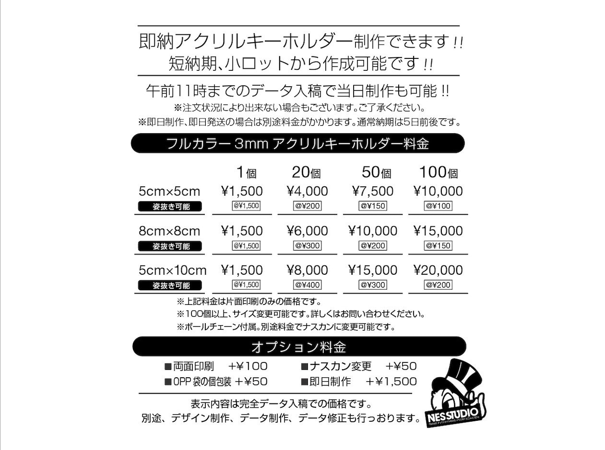 オリジナルアクリルキーホルダー作成できます あなたの作りたいを「形」に変えます!! イメージ2