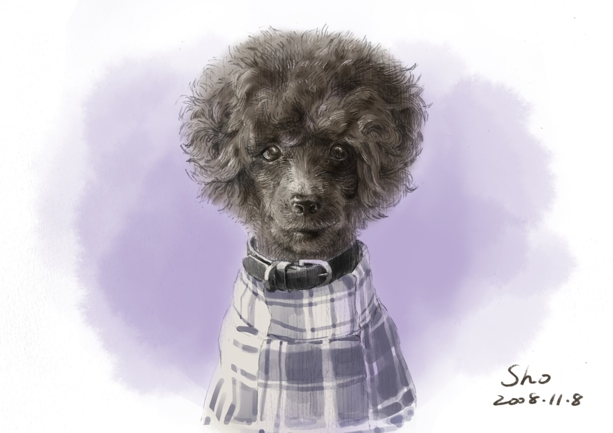 リアルタッチのペットの似顔絵描きます お写真から鉛筆とデジタル着彩であたたかい仕上がりに。 イメージ8
