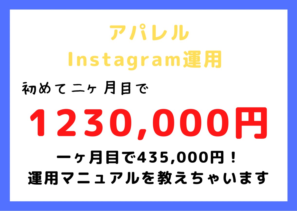 月100万以上！sns運用マニュアル教えします アパレルの方必見！収益化出来るマニュアルを大公開 イメージ1