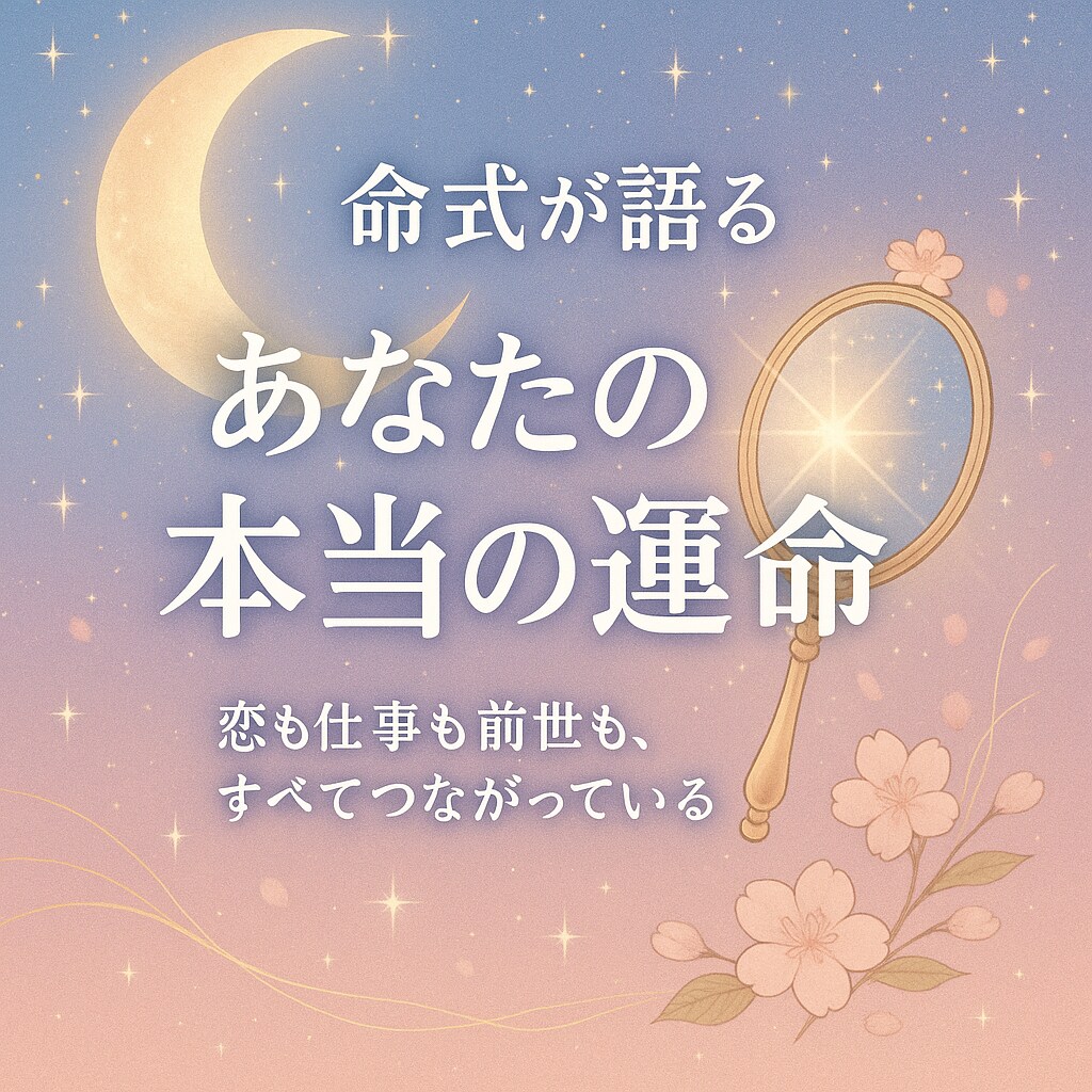 命式から恋愛・仕事・前世を読み解きます 優しさ×リアルで読み解く、あなたの運命 イメージ1