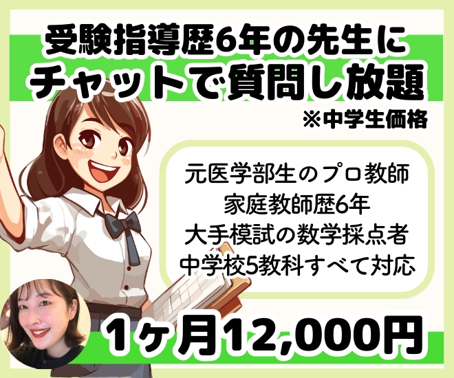 高校受験生へ！チャットでプロ講師に質問攻めできます いつでも相談可！今日出た疑問点はすぐに解決して合格ルートへ！ イメージ1