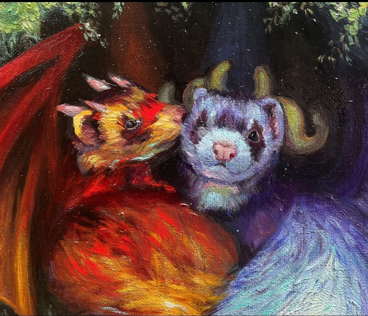 ペット 犬 猫 似顔絵をキャンバス油彩で描きます ペットを大きなキャンバスに油絵の具で描きます！ イメージ3