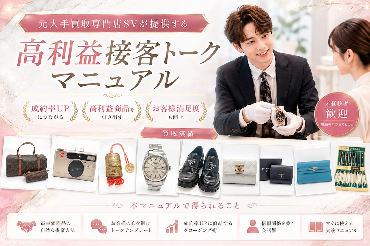 未経験者でも月収100万円目指せます 大手買取店で培った価値のあるノウハウを提供いたします。 イメージ1