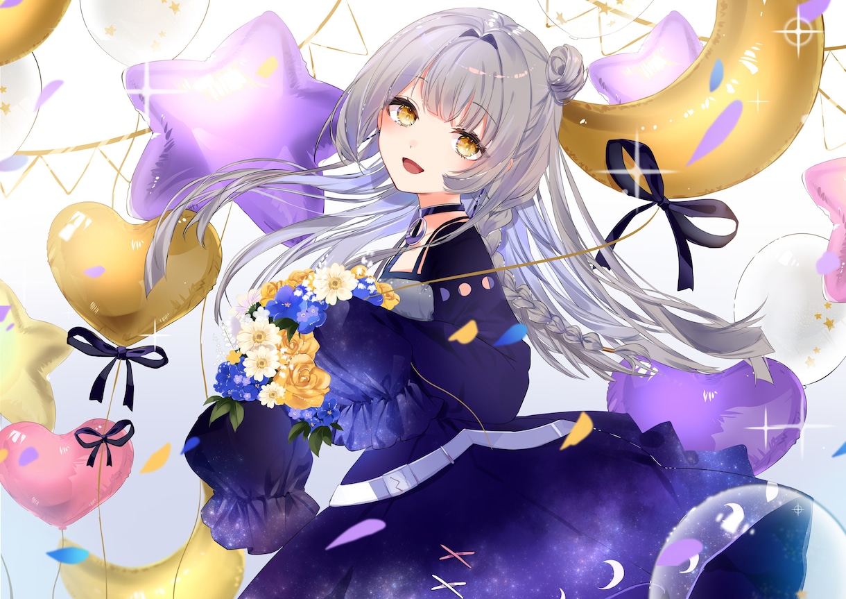 透明感のある女性キャラデザ、イラスト制作いたします つやっとした透明感のある塗りのイラストいかがですか？ イメージ3