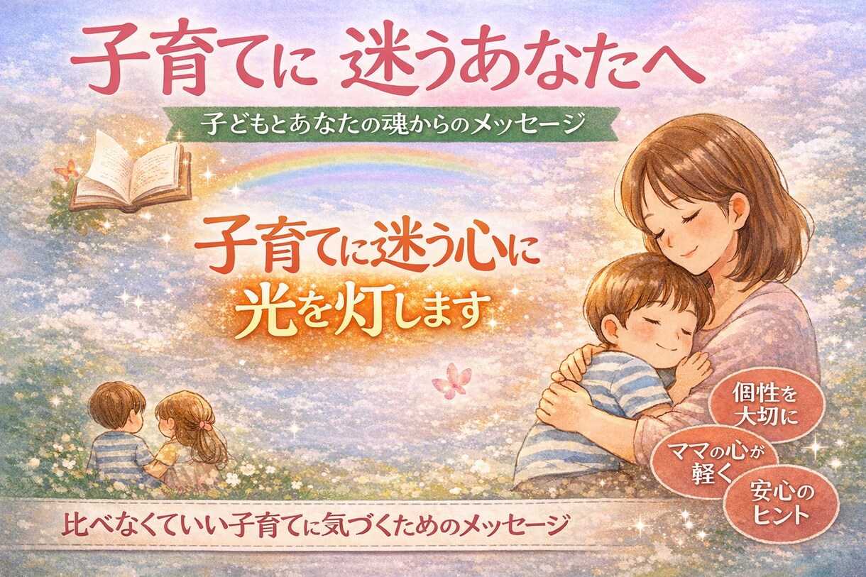 子どもとあなたの魂からのメッセージをお伝えします 泣いても良い立ち止まっても良い。迷う心にそっと光を灯します イメージ1