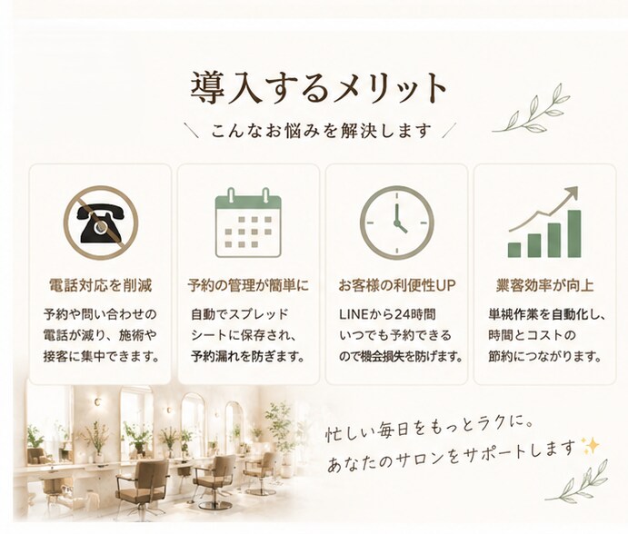 美容室や整体などのLINE予約受付を作成します LINEで簡単に予約受付できる導線を作成します✨ イメージ5