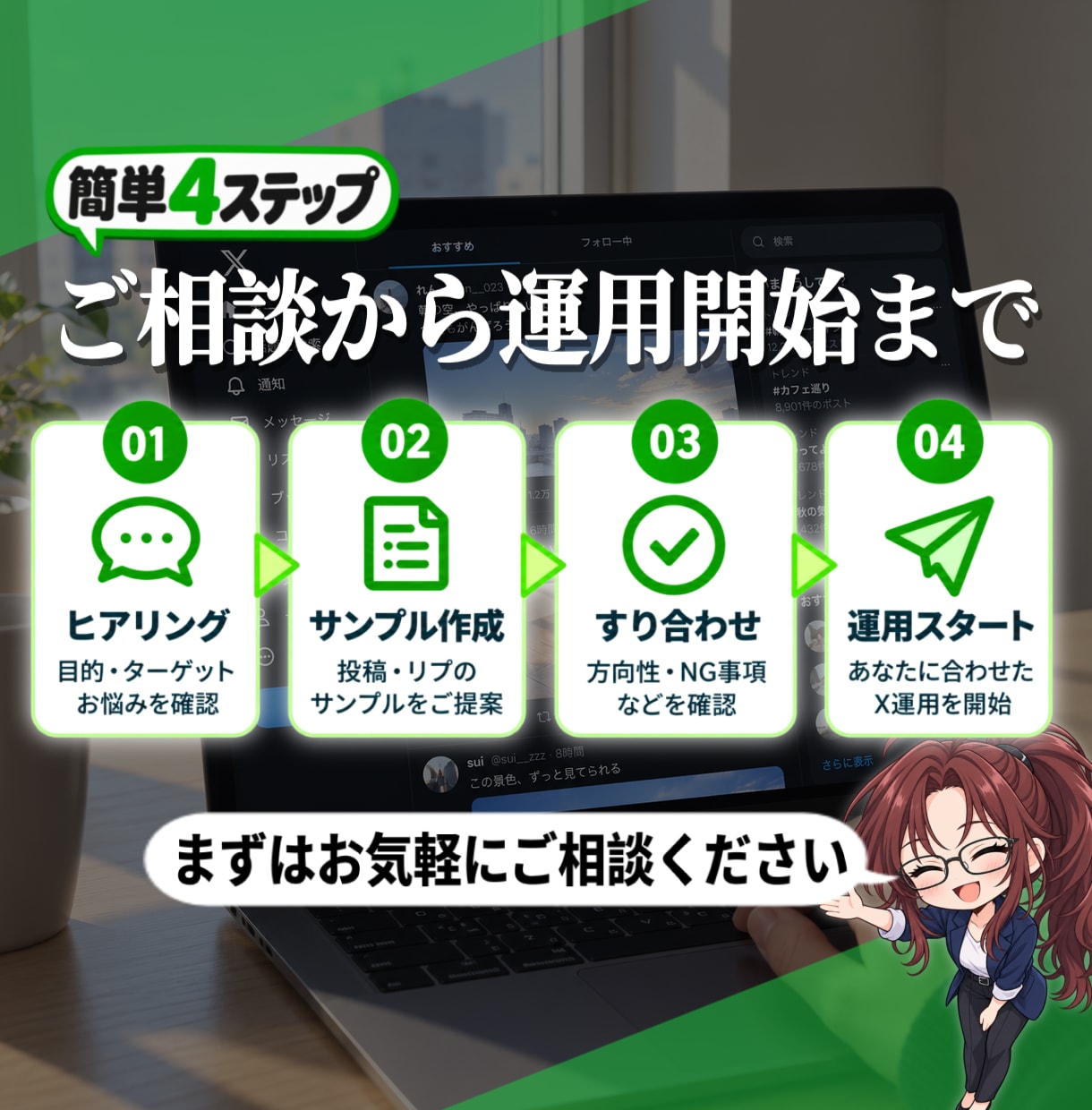 プロのX運用代行を7日間お試しいただけます 大切なXだからこそ、まずは1週間試してみませんか？ イメージ6