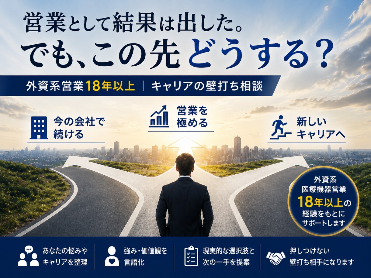 外資営業8年連続達成｜結果を出す思考を整えます 成果を出し続ける人の「考え方の型」を知りたい方 イメージ1