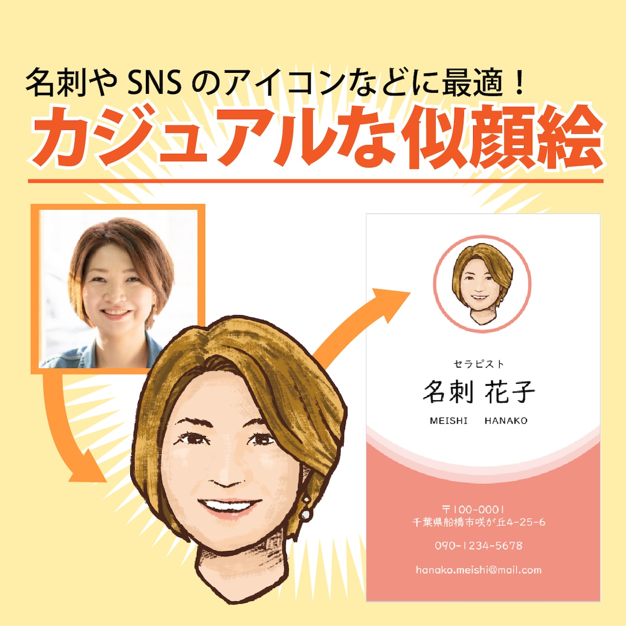 顔写真を絵にします ビジネスにも趣味にも使えるカジュアルタッチの似顔絵！ イメージ1