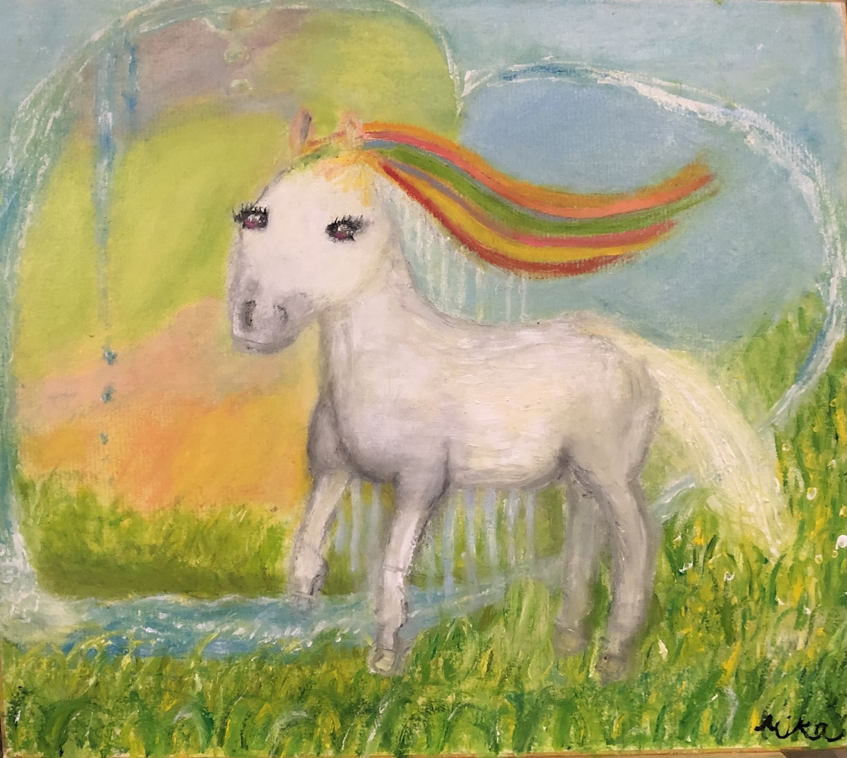 幻想的な絵を油絵でお描きいたします ユニコーン・ペガサス・白馬の絵で癒しをお届け！ イメージ2