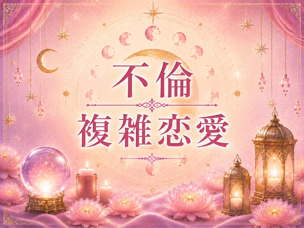 不倫・複雑恋愛の行方をタロット×命術で鑑定します 12h以内☆タロット×東西占術で彼の気持ちと行方を占います イメージ1