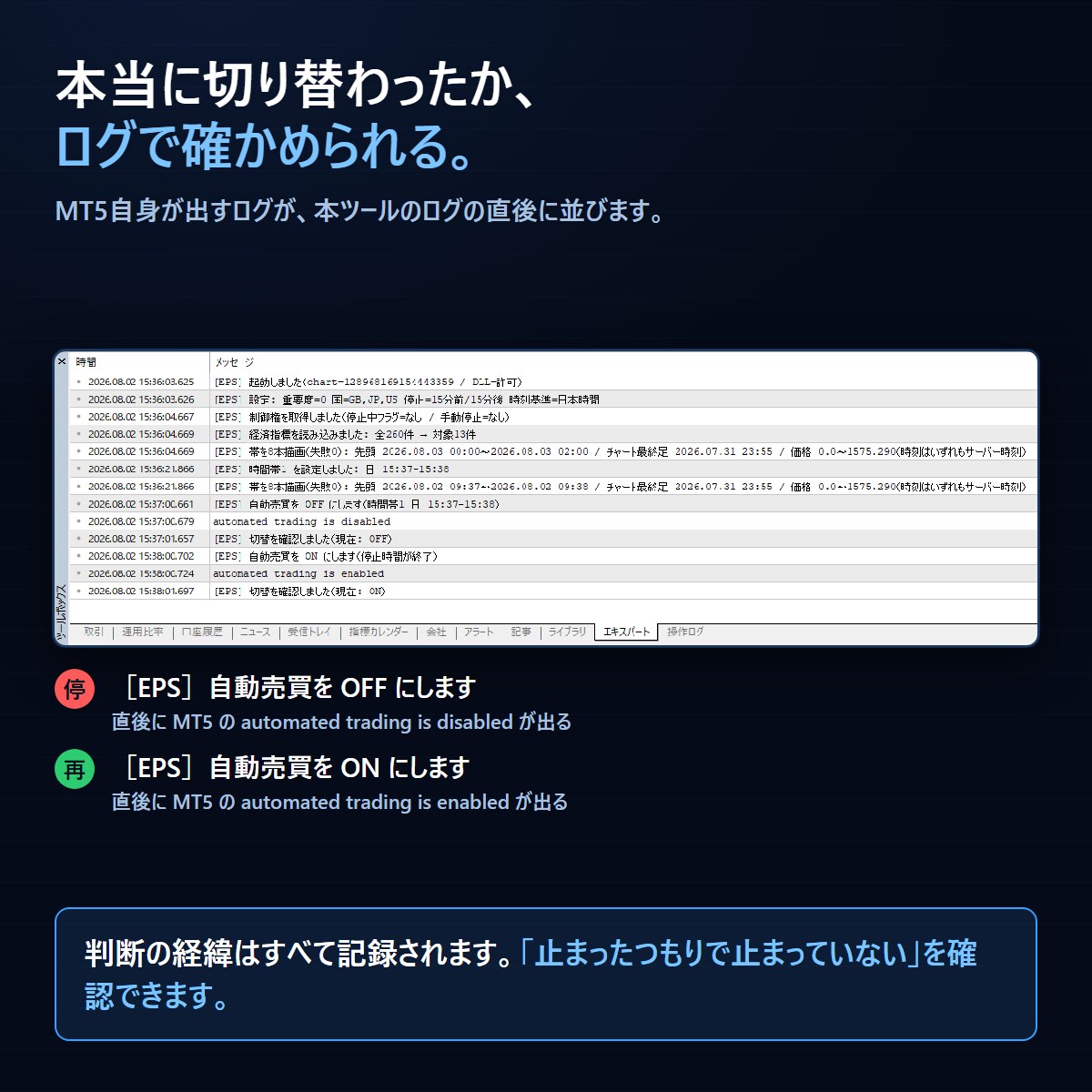 MT5のEAを経済指標と時間帯で自動停止します 口座数の制限なし。指標の前後だけ自動で止めます イメージ5
