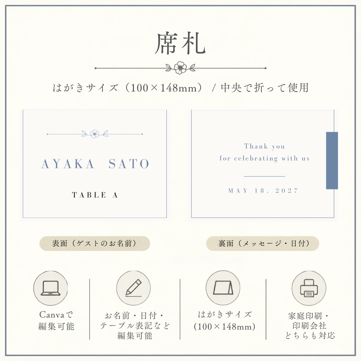 結婚式ペーパーアイテム6点セット作ります 【先着5名限定】Canvaで簡単編集できる結婚式アイテム イメージ8