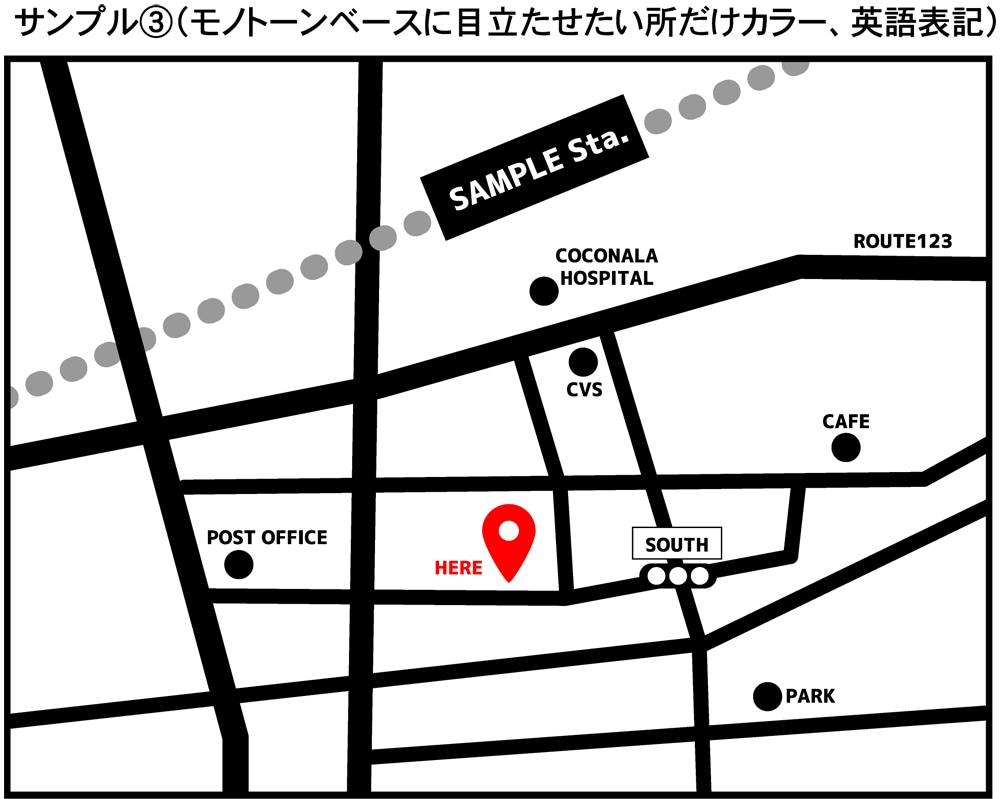 修正無制限！お好みのテイストで地図画像作ります 名刺やチラシ、ショップカード等に！ イメージ3