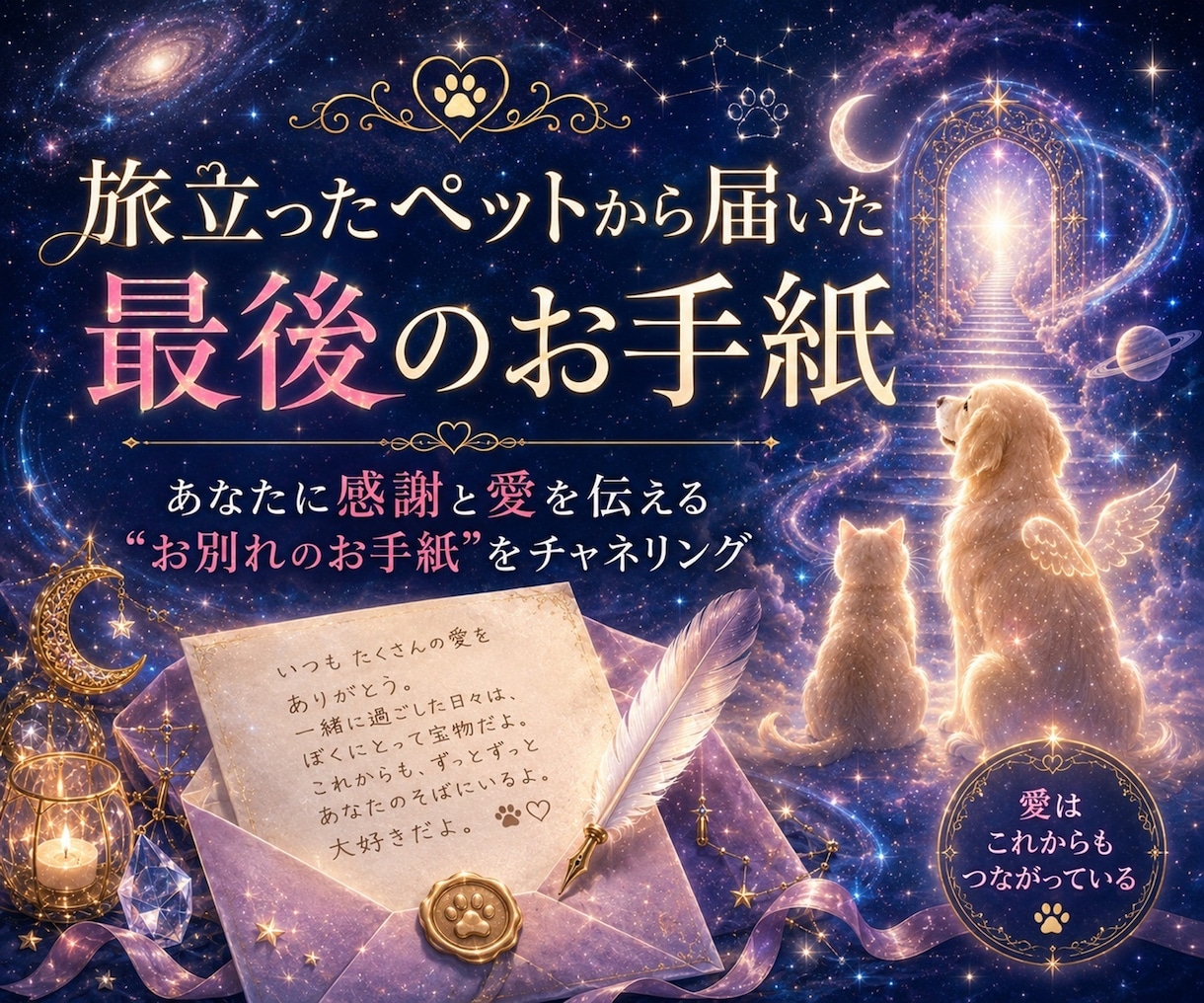 旅立ったペットから届いた最後のお手紙をお届けします あなたに感謝と愛を伝える“お別れのお手紙” をチャネリング イメージ2