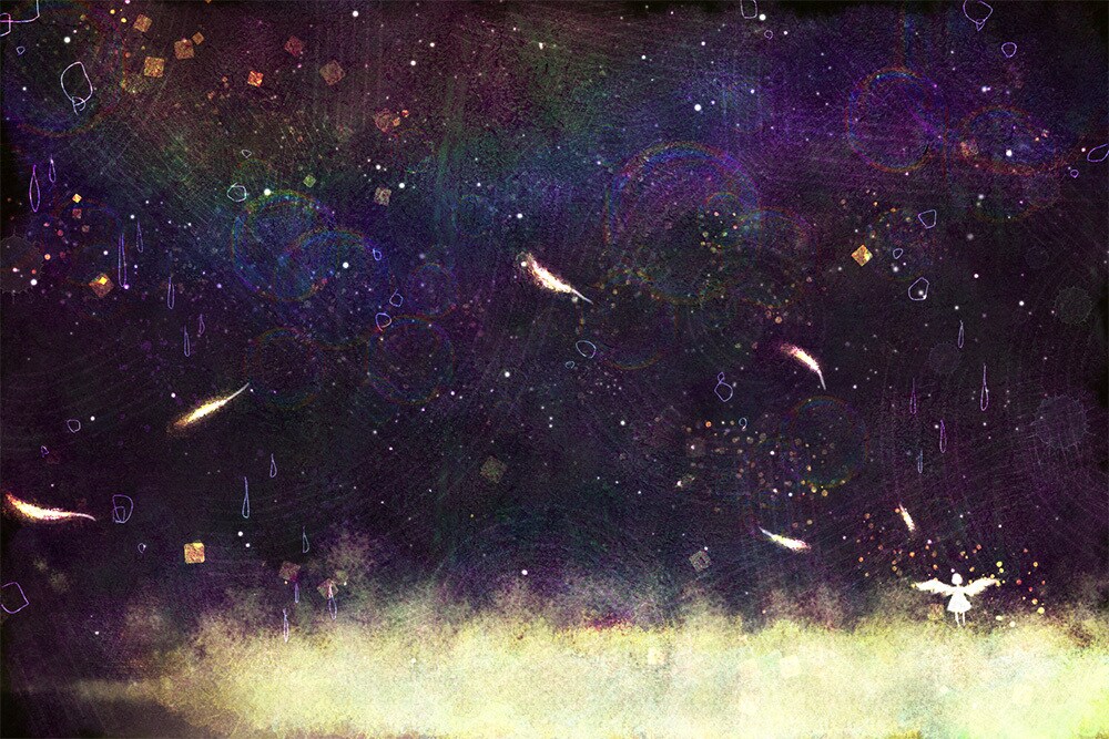 黒を基調とした幻想ファンタジー背景イラスト描きます 空や宇宙。不思議な空間をお届けします。印刷郵送もok！ イメージ10