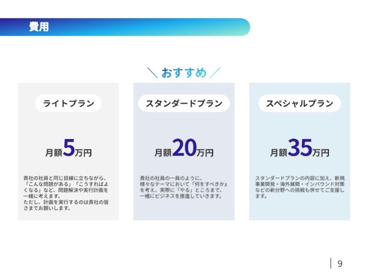 経験豊富なコンサルが企業運営を包括サポートします 低リスク・低コスト、伴走型コンサルティングで包括サポート イメージ9