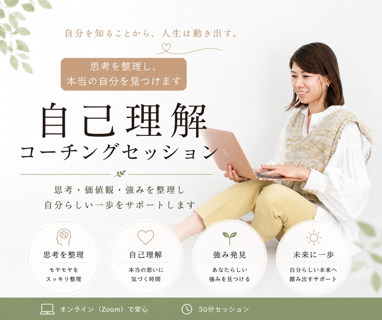 思考を整理し、あなたの強みを見つけます 思考を整理し、自分らしい未来へ。 イメージ1