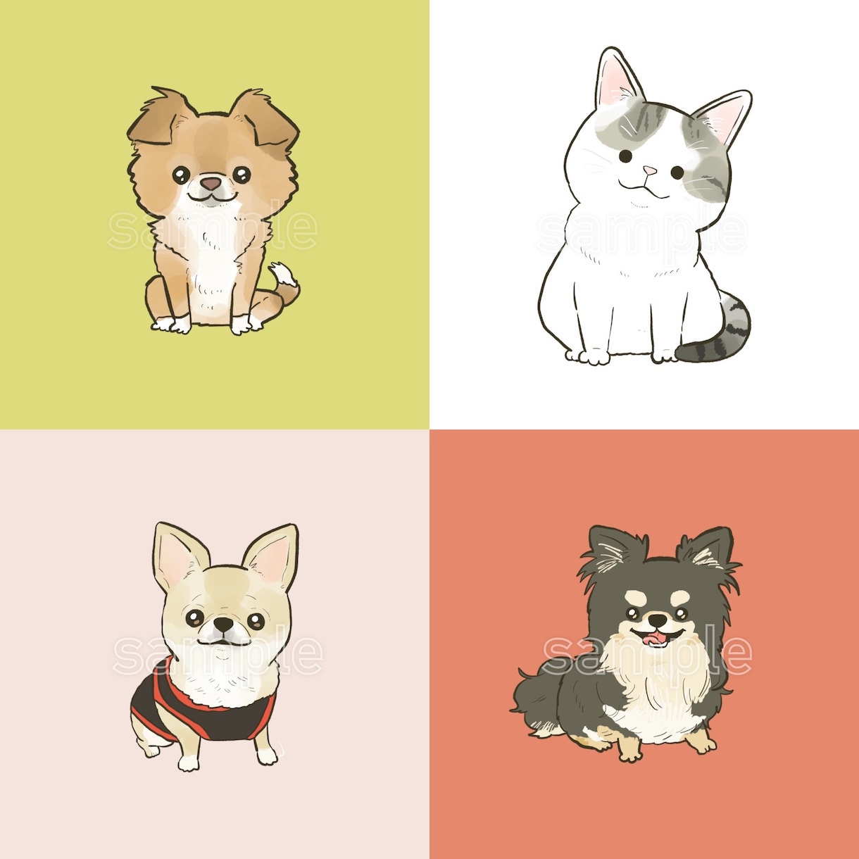ペットのシンプル似顔絵アイコン描きます ブログやSNSアイコン、プレゼント、記念におすすめです イメージ4