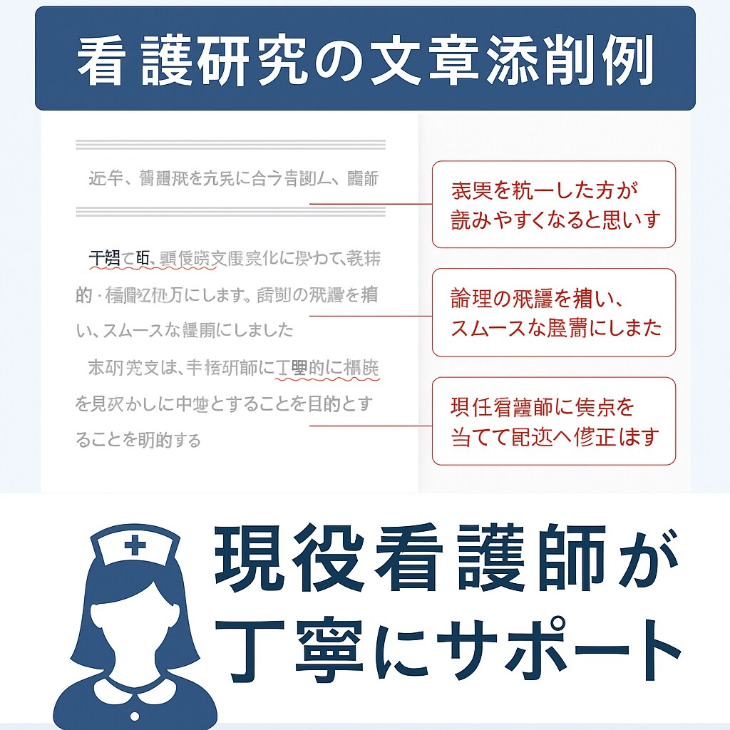 看護師向け！看護研究の文章添削・考察チェックします 手術室勤務の現役看護師（教育経験あり）（全力後輩育成） イメージ1