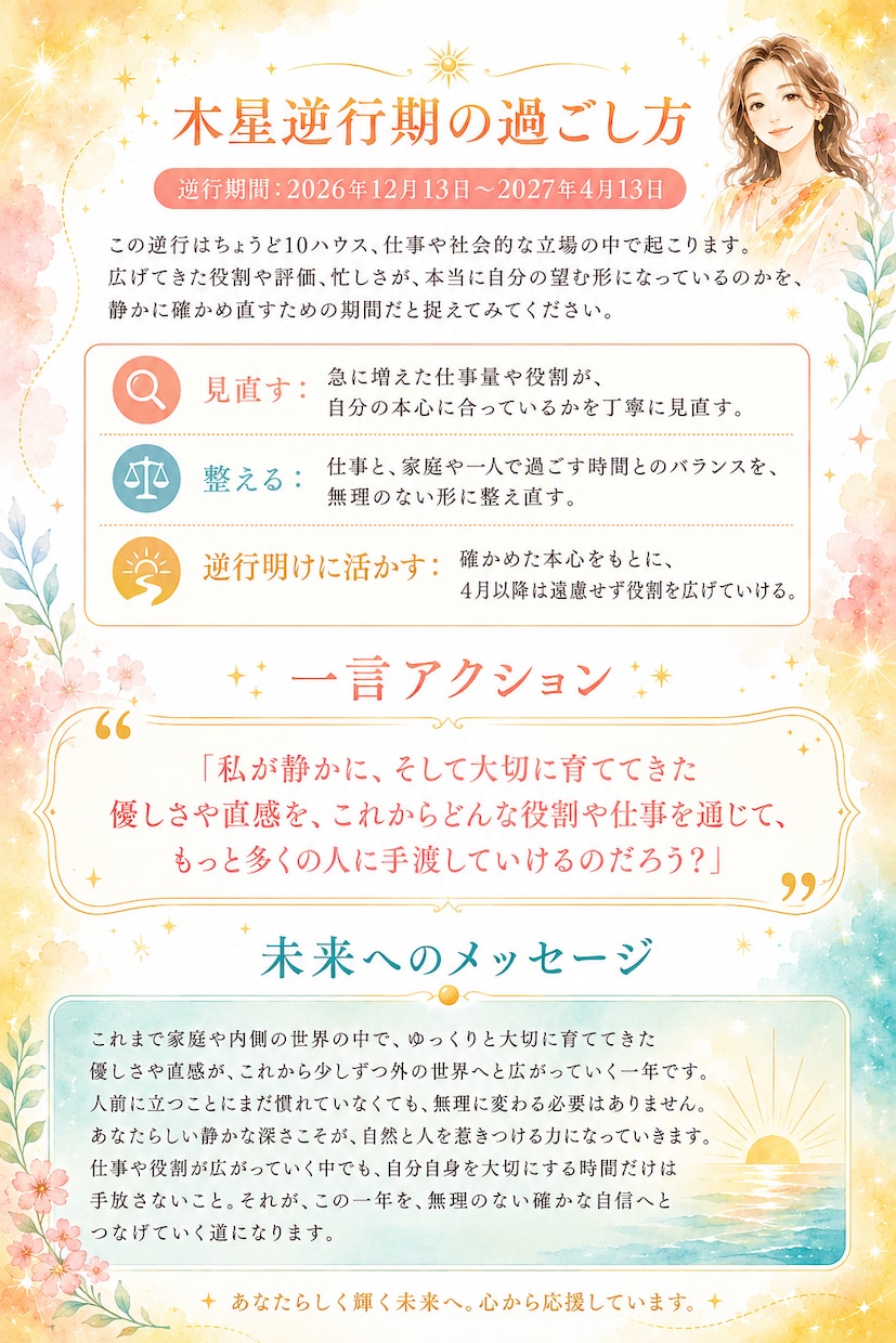 2026年後半からの幸運期と人生テーマを鑑定します ～あなただけの木星獅子座期パーソナルガイド～ イメージ4
