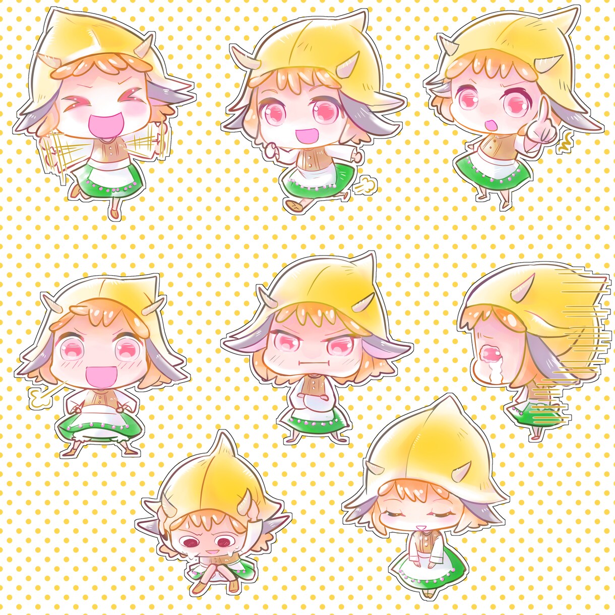 動画配信に使えるミニキャラ作成します デザイン込み！基本の表情立ち絵＋表情差分4種類での納品です。 イメージ6
