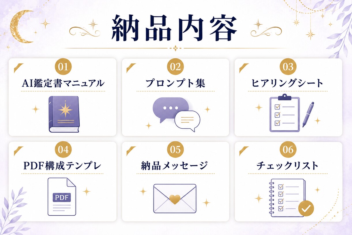 占い師向けAI鑑定書PDF作成テンプレ一式渡します 鑑定書作成をAIで時短し丁寧に整えます イメージ7