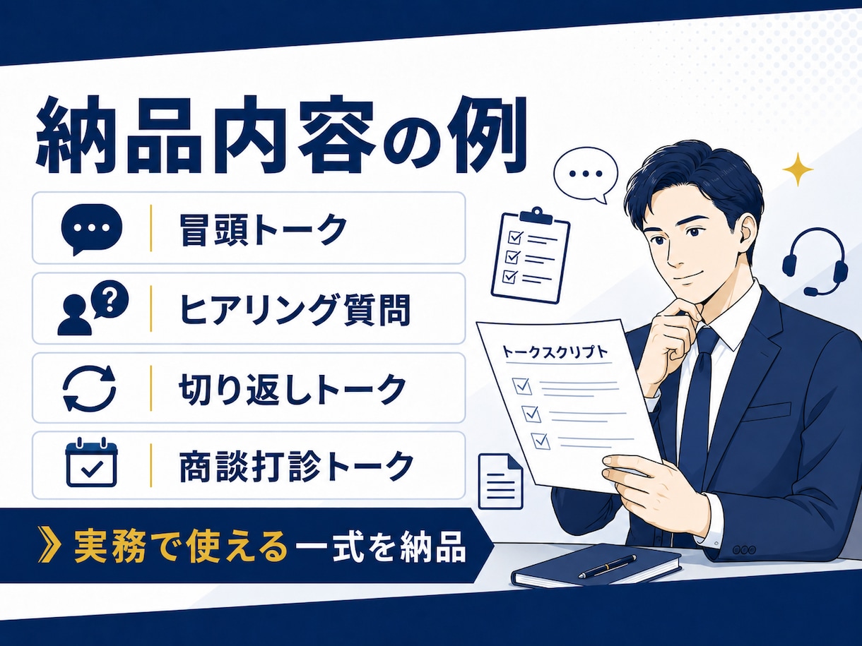 テレアポ・電話営業のトークスクリプトを作成します 3000社超と商談した元営業マンがノウハウを凝縮して作成 イメージ3