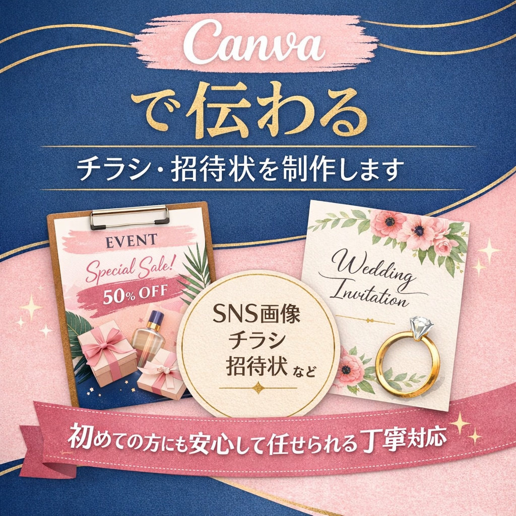 Canvaで伝わる｜チラシ・招待状を制作します 初めての方にも安心して任せられる丁寧対応 イメージ1