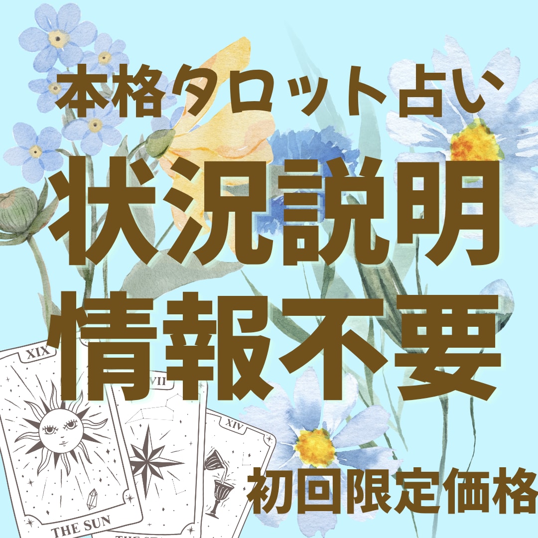 初回限定・生年月日名前不要・本格タロットで占います 複雑な状況説明や情報なしでOK！ イメージ1