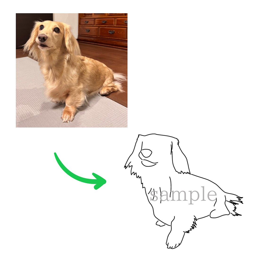 可愛いペットのお写真からお洒落な線画を描きます SNSのアイコンやプレゼントに！◎ イメージ2