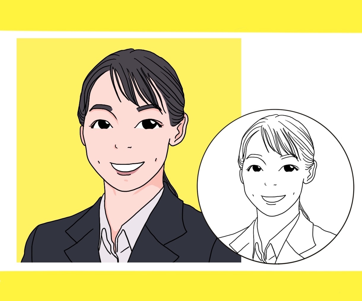 ビジネスで使えるシンプル似顔絵アイコンを作成します ほどよく似ている似顔絵でSNS、ブログ、名刺の印象度アップ！ イメージ6