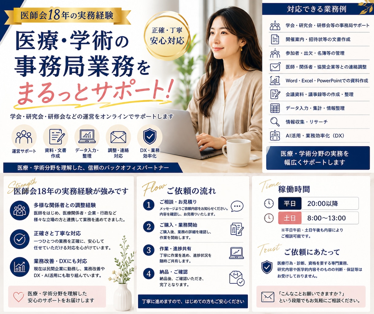 医療・学術の事務局業務をサポートします 医師会18年の実務経験を活かし丁寧に対応します イメージ1