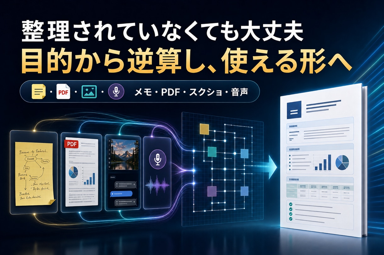 大量のメモ・PDFを使える資料に整理します バラバラな情報を、ひと目で伝わる資料へ整えます イメージ2