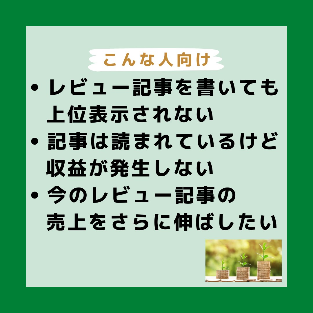 ブログ収益の柱になるレビュー記事のテンプレートます アフィリエイト収益アップ！検索上位を目指せる商標記事のひな形 イメージ2