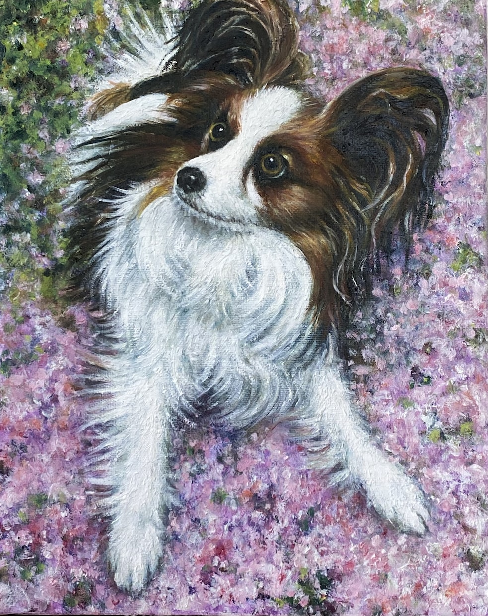 残したいペットの姿を油絵キャンバス原画で届けます 油絵の深みとリアルな描写で家族記念やプレゼントを制作。 イメージ1