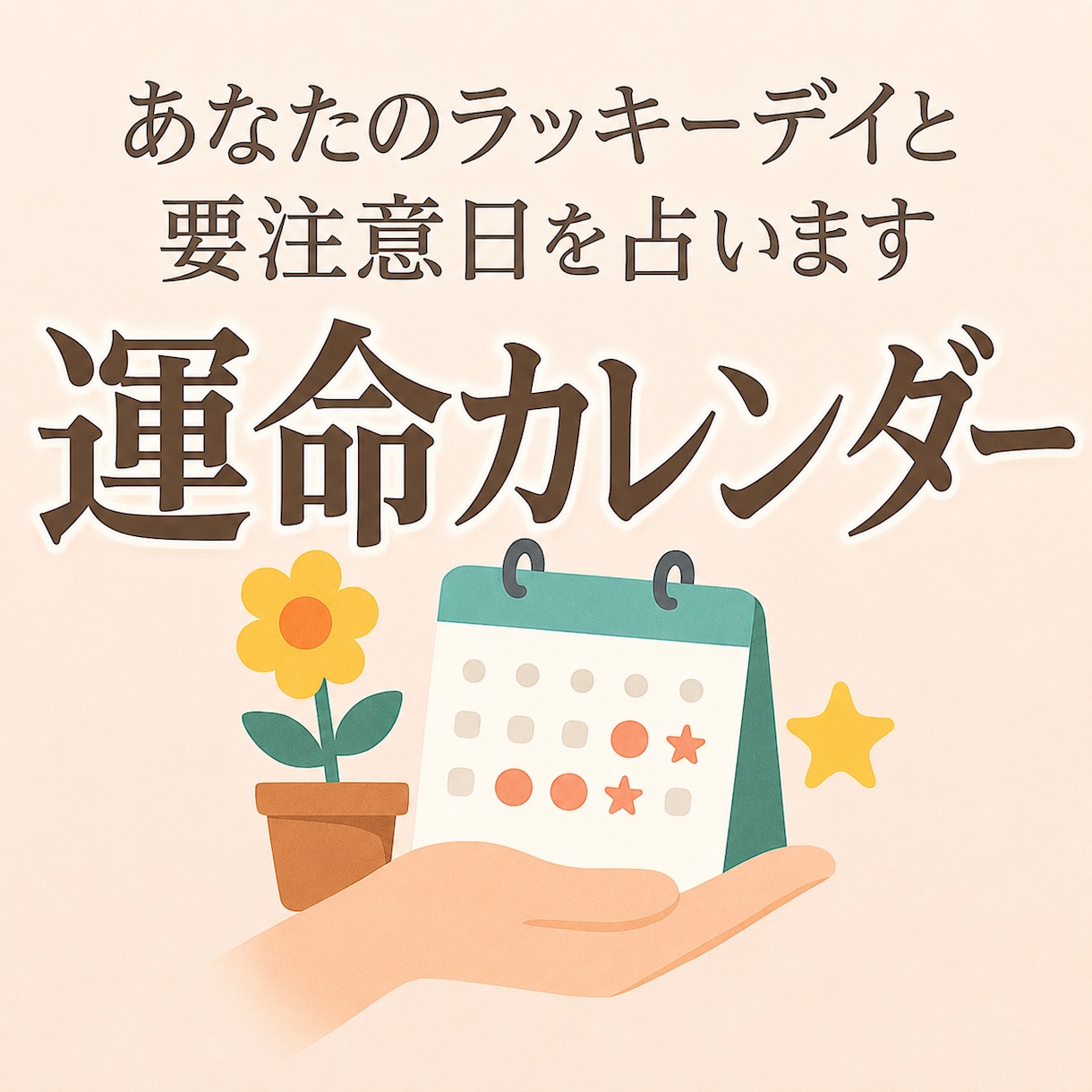あなたのラッキーデイと要注意日を占います お好きな月を指定！追加で1日だけ知りたい日を指定もOK！ イメージ1