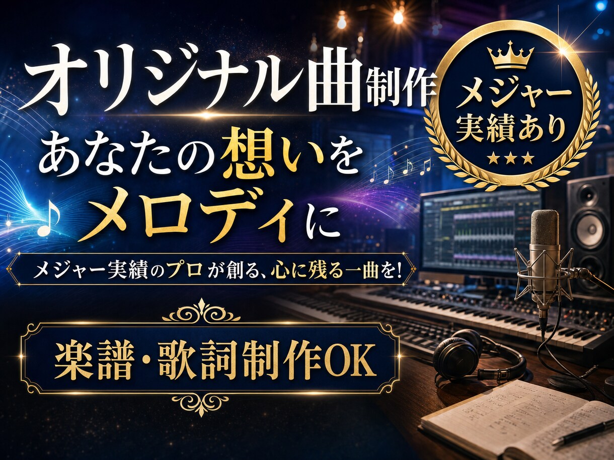 オリジナル「歌モノ」制作します あなたの"想い"を形にし、心に寄り添い心に残る音を イメージ1